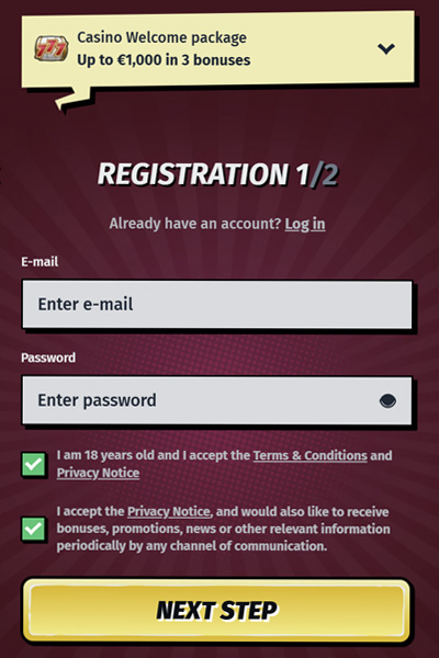 Registrace na AllySpin Casino